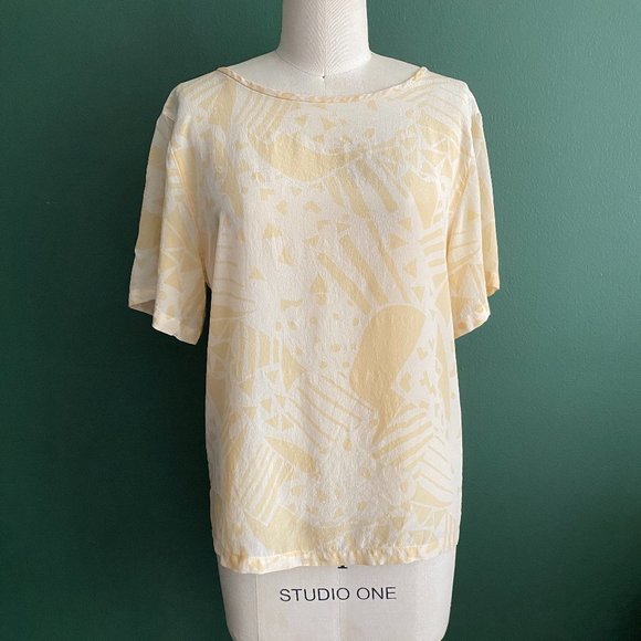 Vintage printed silk blouse - Picture 3 of 10